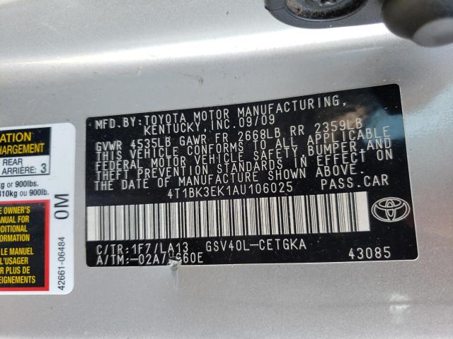 Photo 9 VIN: 4T1BK3EK1AU106025 - TOYOTA CAMRY SE 