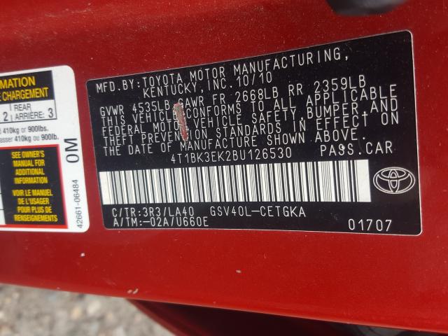 Photo 9 VIN: 4T1BK3EK2BU126530 - TOYOTA CAMRY SE 