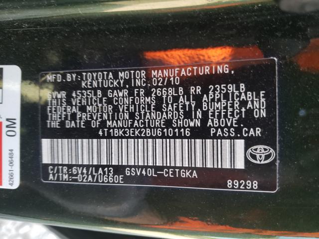 Photo 9 VIN: 4T1BK3EK2BU610116 - TOYOTA CAMRY SE 