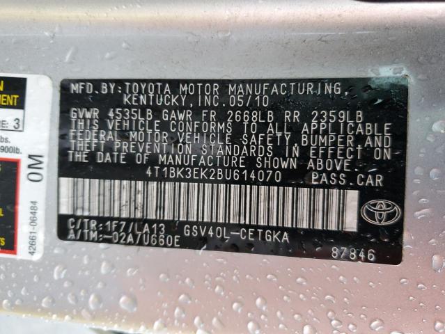 Photo 11 VIN: 4T1BK3EK2BU614070 - TOYOTA CAMRY SE 