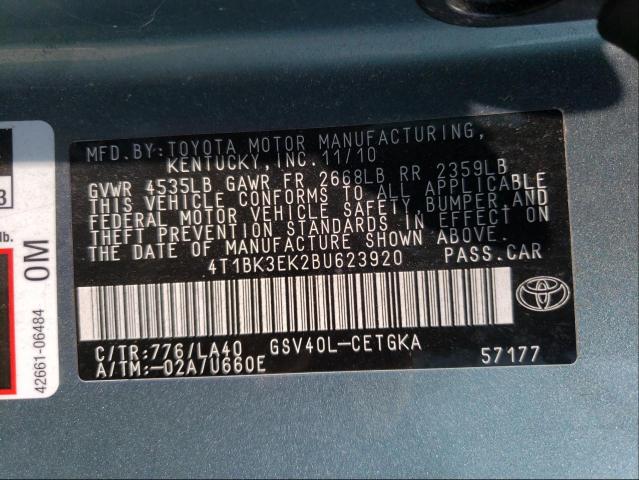 Photo 9 VIN: 4T1BK3EK2BU623920 - TOYOTA CAMRY SE 