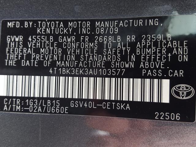 Photo 9 VIN: 4T1BK3EK3AU103577 - TOYOTA CAMRY SE 