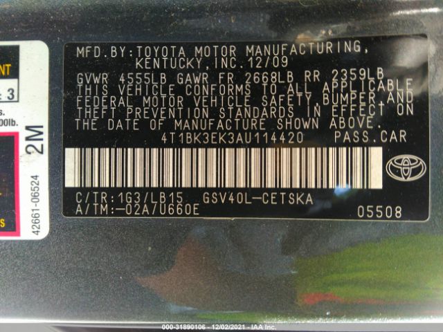 Photo 8 VIN: 4T1BK3EK3AU114420 - TOYOTA CAMRY 