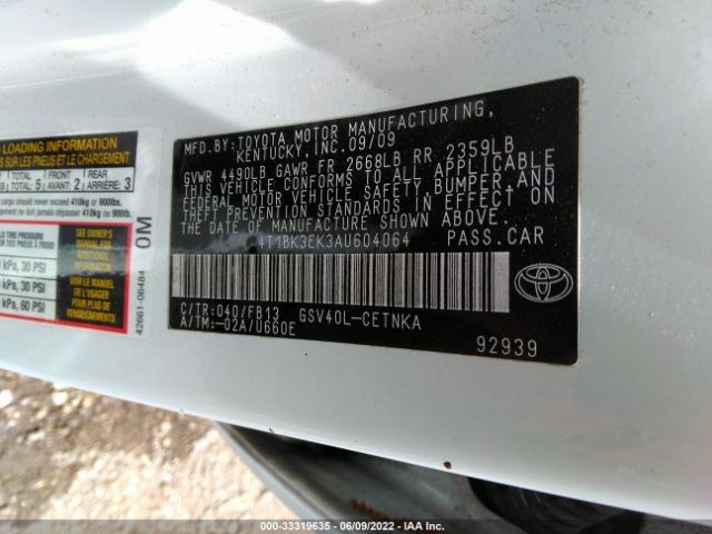 Photo 8 VIN: 4T1BK3EK3AU604064 - TOYOTA CAMRY 