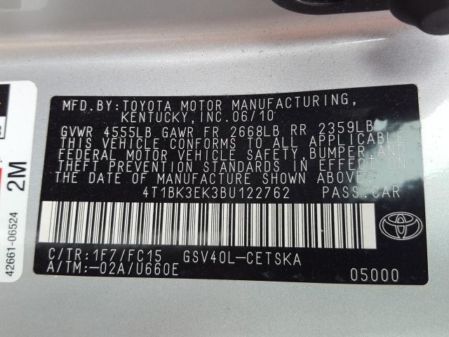 Photo 9 VIN: 4T1BK3EK3BU122762 - TOYOTA CAMRY SE 