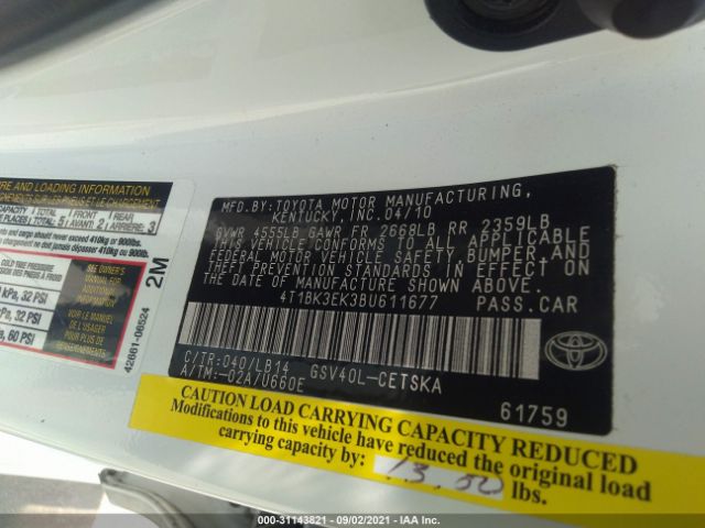 Photo 8 VIN: 4T1BK3EK3BU611677 - TOYOTA CAMRY 