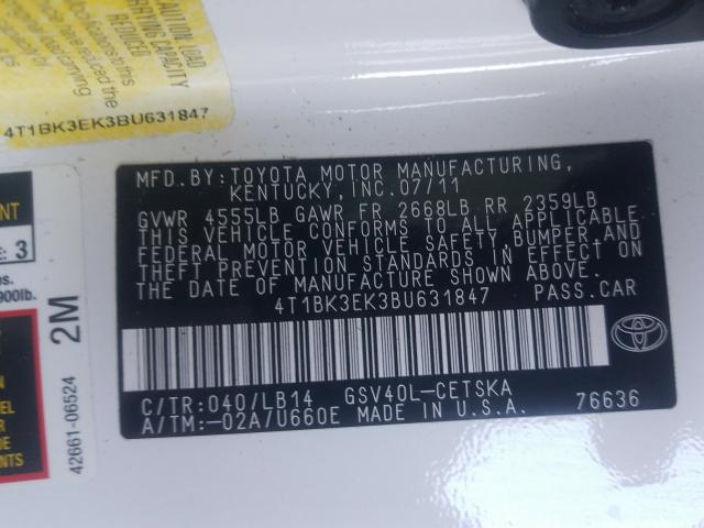 Photo 9 VIN: 4T1BK3EK3BU631847 - TOYOTA CAMRY SE 