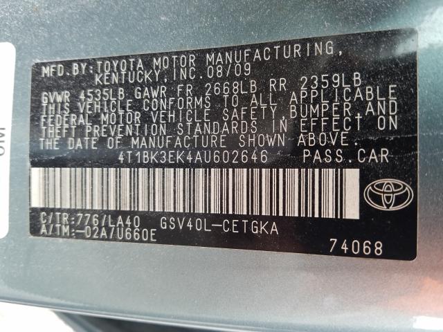 Photo 9 VIN: 4T1BK3EK4AU602646 - TOYOTA CAMRY SE 