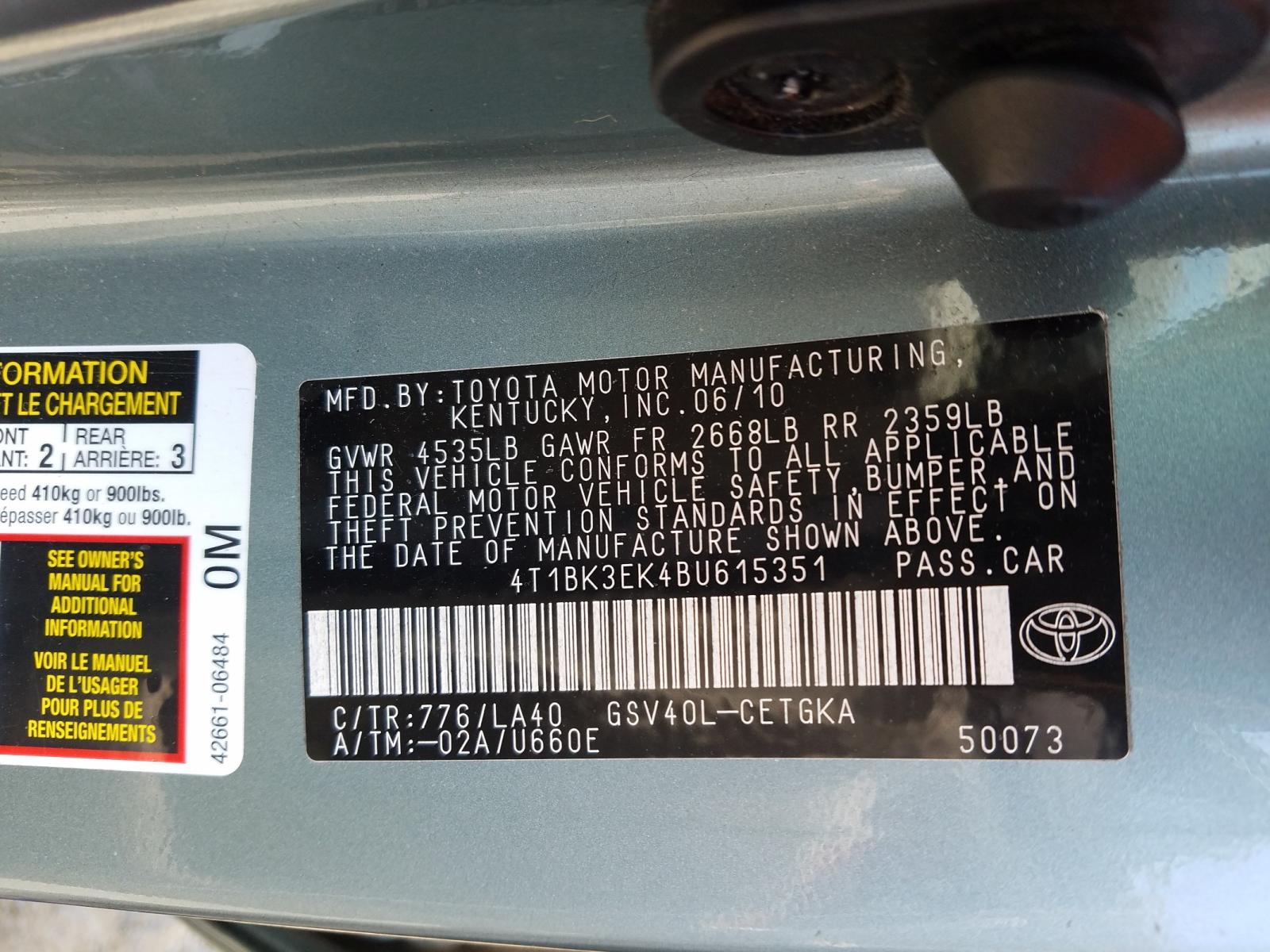 Photo 9 VIN: 4T1BK3EK4BU615351 - TOYOTA CAMRY SE 