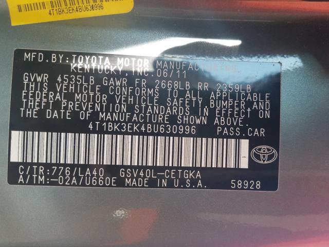 Photo 9 VIN: 4T1BK3EK4BU630996 - TOYOTA CAMRY SE 