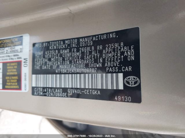 Photo 8 VIN: 4T1BK3EK5AU106707 - TOYOTA CAMRY 