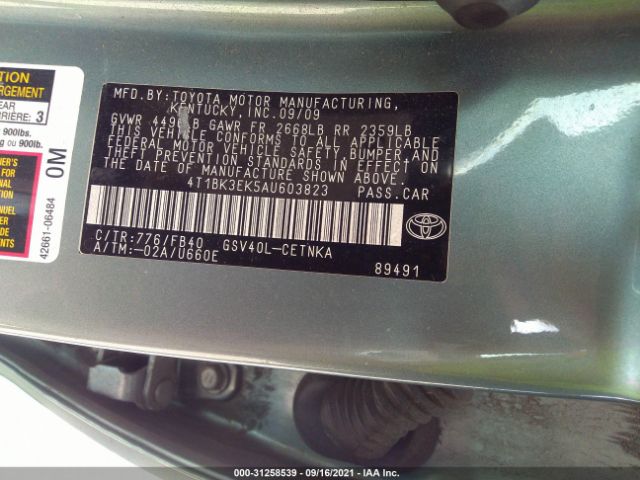 Photo 8 VIN: 4T1BK3EK5AU603823 - TOYOTA CAMRY 