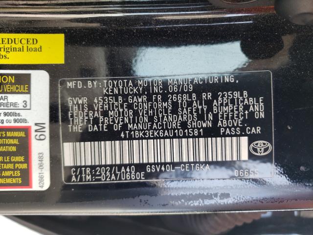 Photo 9 VIN: 4T1BK3EK6AU101581 - TOYOTA CAMRY SE 