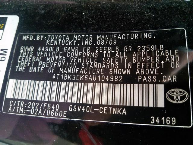 Photo 9 VIN: 4T1BK3EK6AU104982 - TOYOTA CAMRY SE 