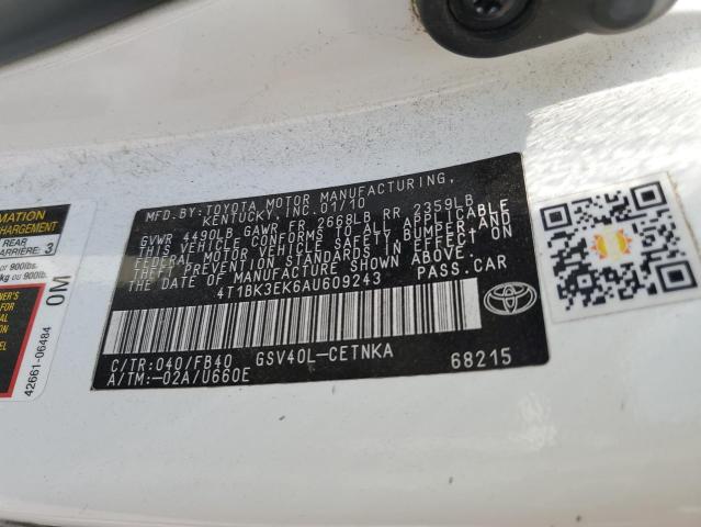 Photo 11 VIN: 4T1BK3EK6AU609243 - TOYOTA CAMRY SE 