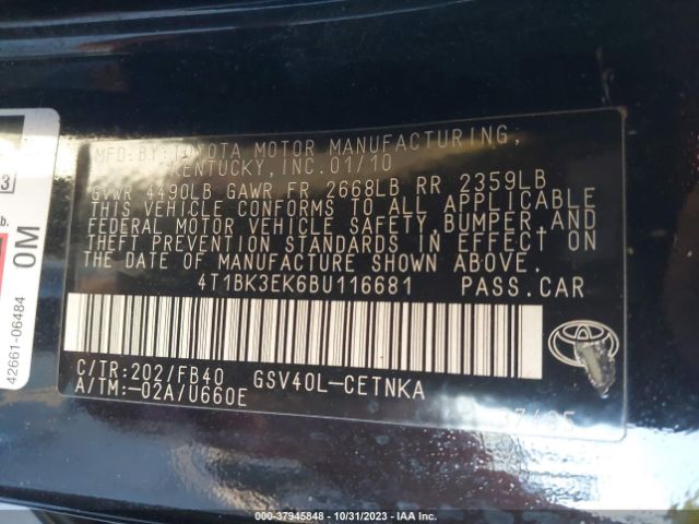 Photo 8 VIN: 4T1BK3EK6BU116681 - TOYOTA CAMRY 