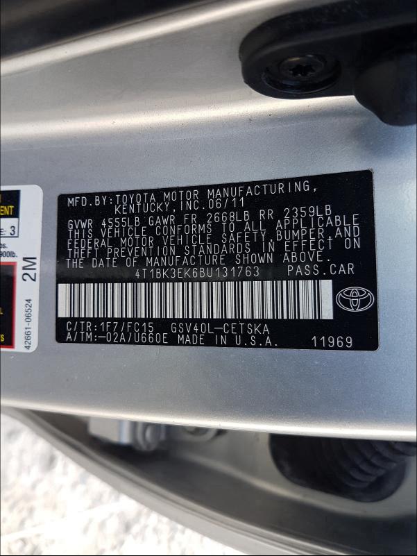 Photo 9 VIN: 4T1BK3EK6BU131763 - TOYOTA CAMRY SE 