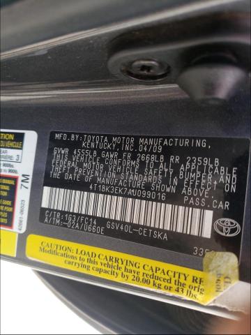 Photo 9 VIN: 4T1BK3EK7AU099016 - TOYOTA CAMRY SE 