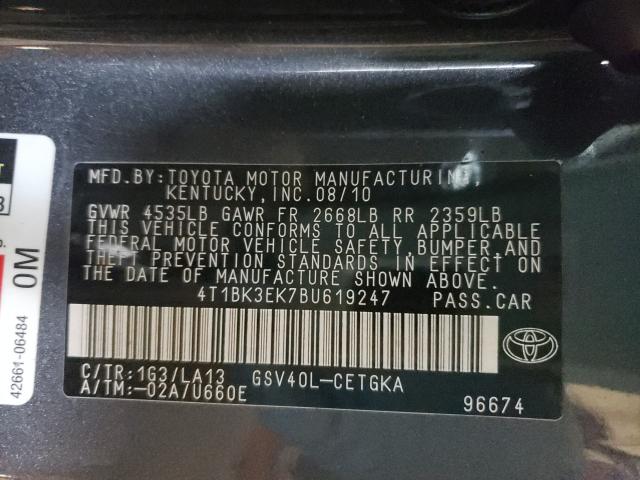 Photo 9 VIN: 4T1BK3EK7BU619247 - TOYOTA CAMRY SE 