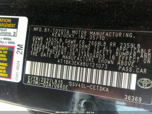 Photo 8 VIN: 4T1BK3EK8BU121073 - TOYOTA CAMRY 