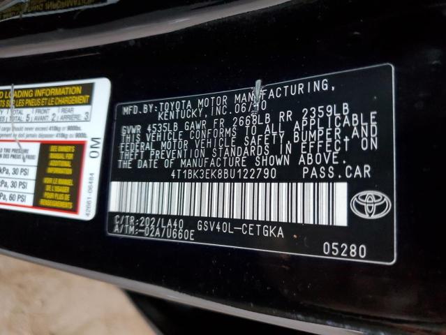 Photo 11 VIN: 4T1BK3EK8BU122790 - TOYOTA CAMRY SE 