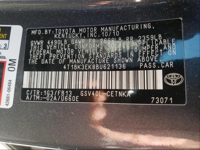 Photo 9 VIN: 4T1BK3EK8BU621136 - TOYOTA CAMRY SE 