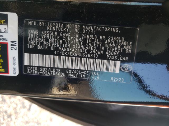 Photo 9 VIN: 4T1BK3EK8BU626613 - TOYOTA CAMRY SE 