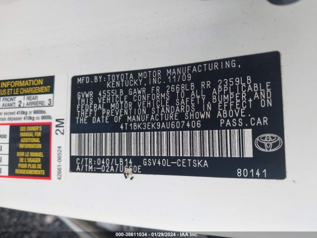 Photo 8 VIN: 4T1BK3EK9AU607406 - TOYOTA CAMRY 