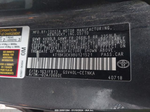 Photo 8 VIN: 4T1BK3EK9BU121521 - TOYOTA CAMRY 