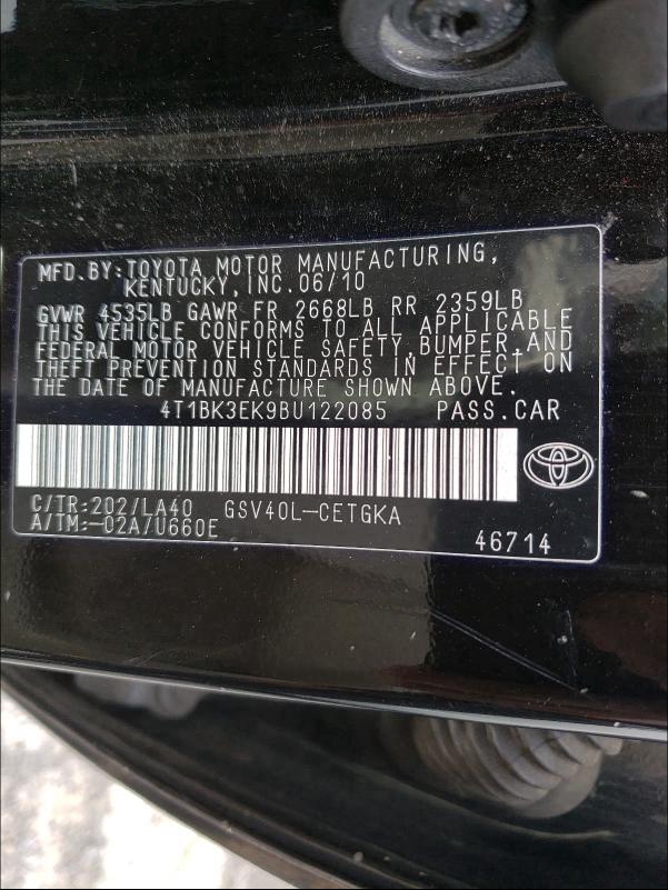 Photo 9 VIN: 4T1BK3EK9BU122085 - TOYOTA CAMRY SE 