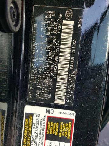 Photo 9 VIN: 4T1BK3EK9BU125374 - TOYOTA CAMRY SE 