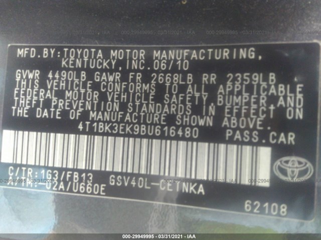 Photo 8 VIN: 4T1BK3EK9BU616480 - TOYOTA CAMRY 