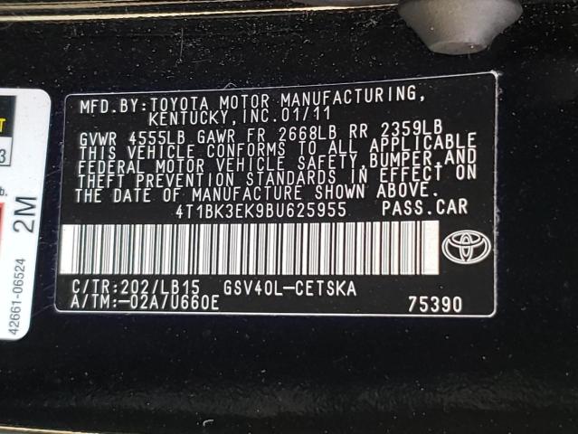 Photo 9 VIN: 4T1BK3EK9BU625955 - TOYOTA CAMRY SE 