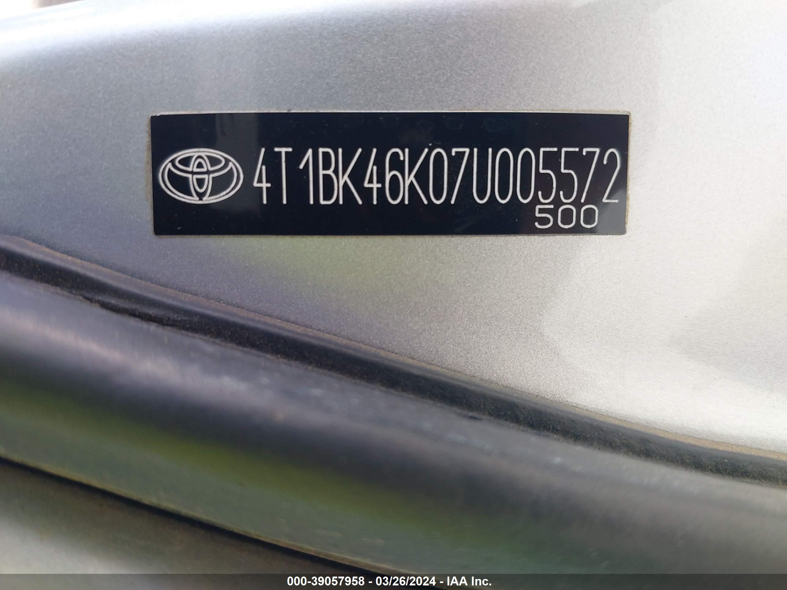 Photo 8 VIN: 4T1BK46K07U005572 - TOYOTA CAMRY 