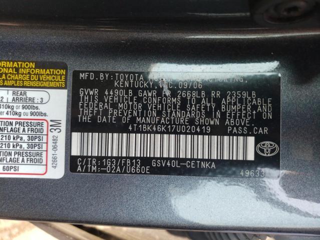 Photo 11 VIN: 4T1BK46K17U020419 - TOYOTA CAMRY LE 