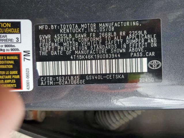 Photo 11 VIN: 4T1BK46K19U083944 - TOYOTA CAMRY SE 