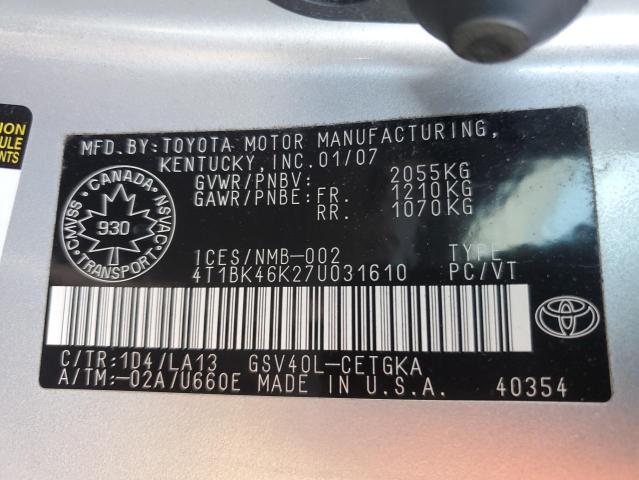 Photo 11 VIN: 4T1BK46K27U031610 - TOYOTA CAMRY LE 