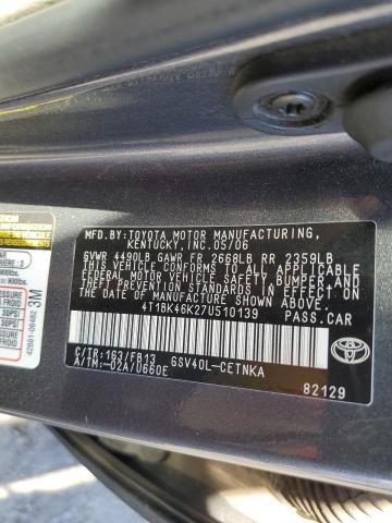 Photo 11 VIN: 4T1BK46K27U510139 - TOYOTA CAMRY 