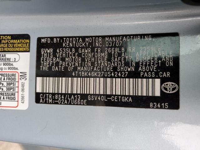 Photo 11 VIN: 4T1BK46K27U542427 - TOYOTA CAMRY 