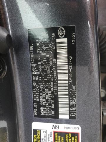 Photo 11 VIN: 4T1BK46K28U057139 - TOYOTA CAMRY LE 