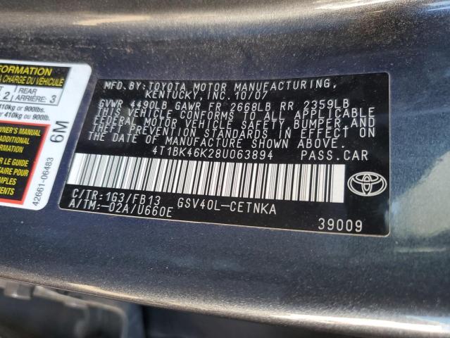 Photo 12 VIN: 4T1BK46K28U063894 - TOYOTA CAMRY 