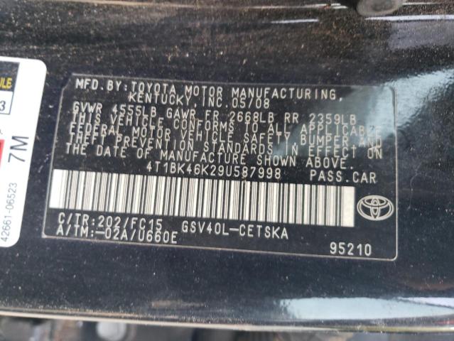 Photo 12 VIN: 4T1BK46K29U587998 - TOYOTA CAMRY SE 