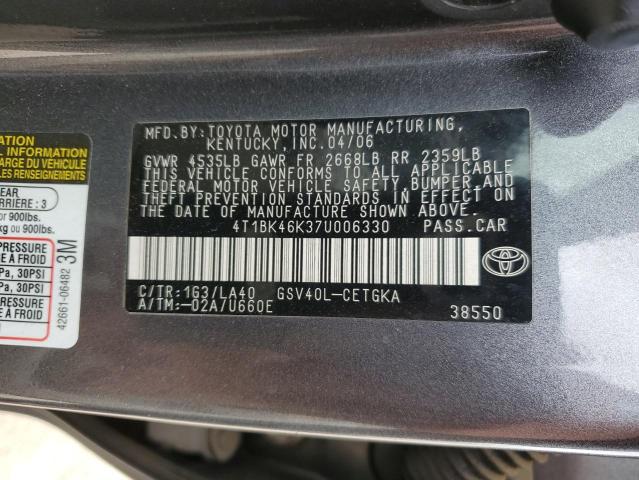 Photo 12 VIN: 4T1BK46K37U006330 - TOYOTA CAMRY 