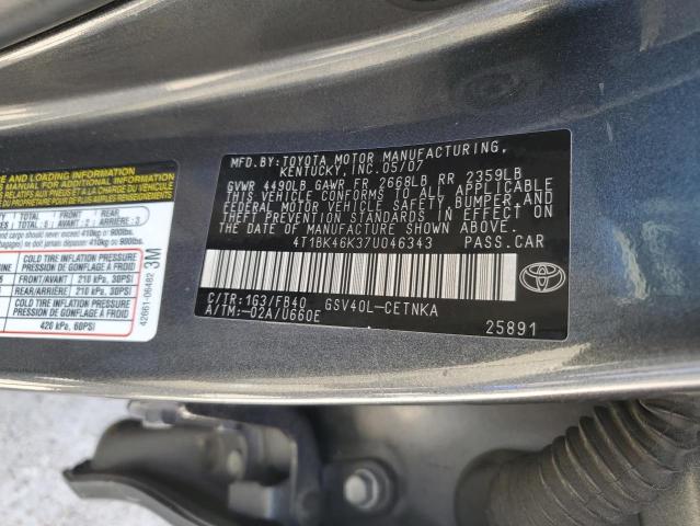 Photo 11 VIN: 4T1BK46K37U046343 - TOYOTA CAMRY LE 