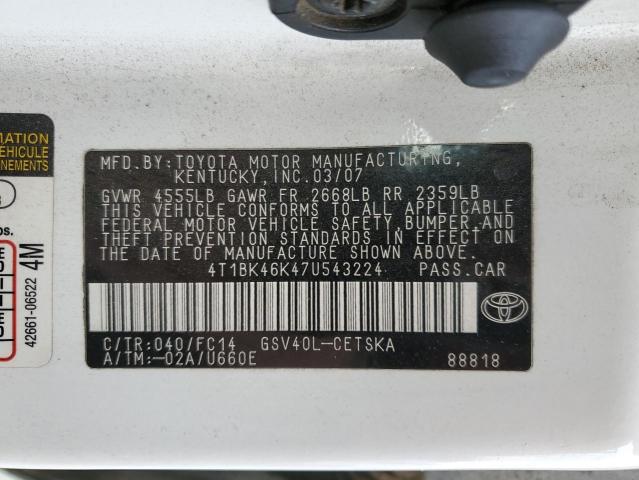 Photo 11 VIN: 4T1BK46K47U543224 - TOYOTA CAMRY LE 