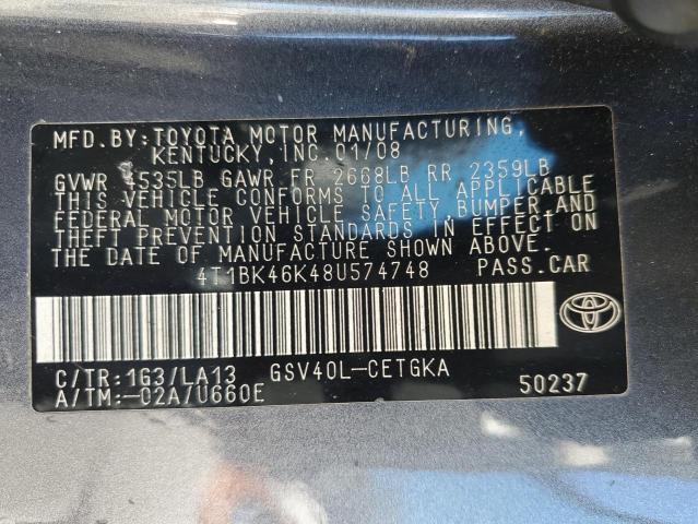 Photo 12 VIN: 4T1BK46K48U574748 - TOYOTA CAMRY LE 