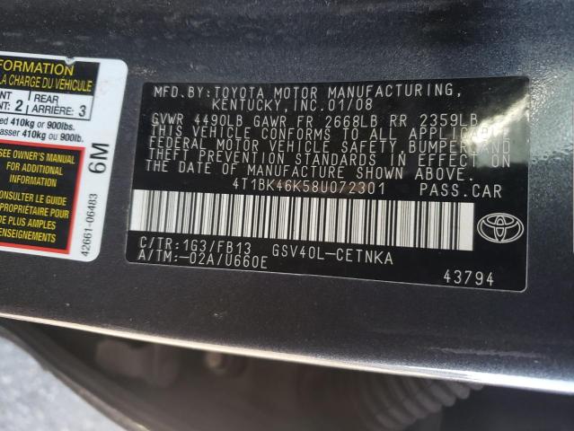 Photo 11 VIN: 4T1BK46K58U072301 - TOYOTA CAMRY LE 