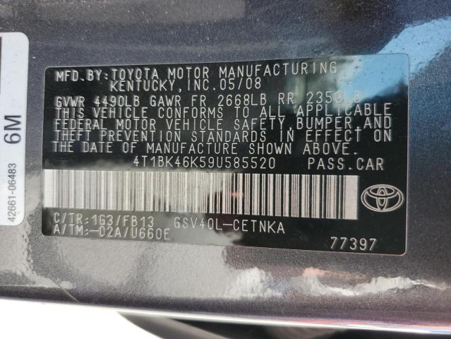 Photo 11 VIN: 4T1BK46K59U585520 - TOYOTA CAMRY SE 