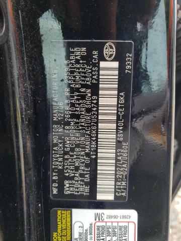 Photo 11 VIN: 4T1BK46K67U534749 - TOYOTA CAMRY LE 