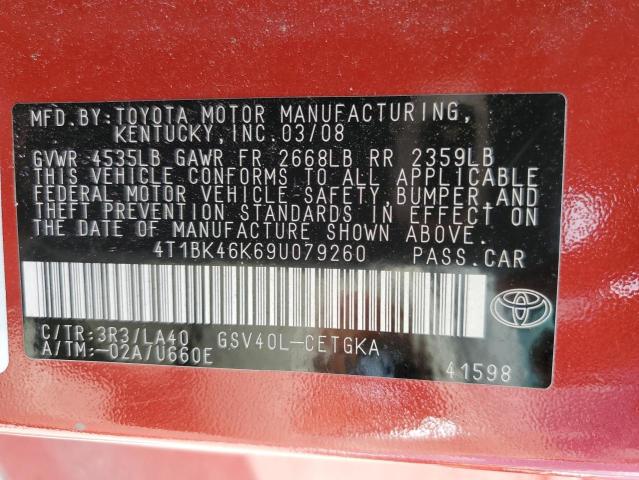 Photo 11 VIN: 4T1BK46K69U079260 - TOYOTA CAMRY SE 